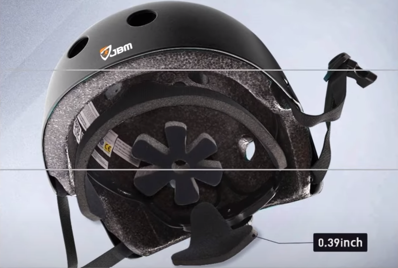 JBM helmet displaying its internal features