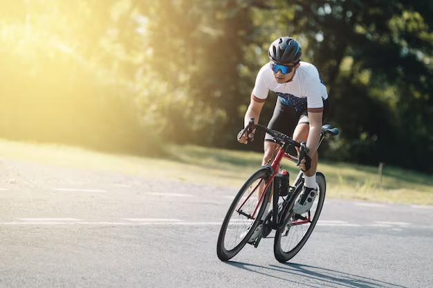 Man riding a bicycle on the road